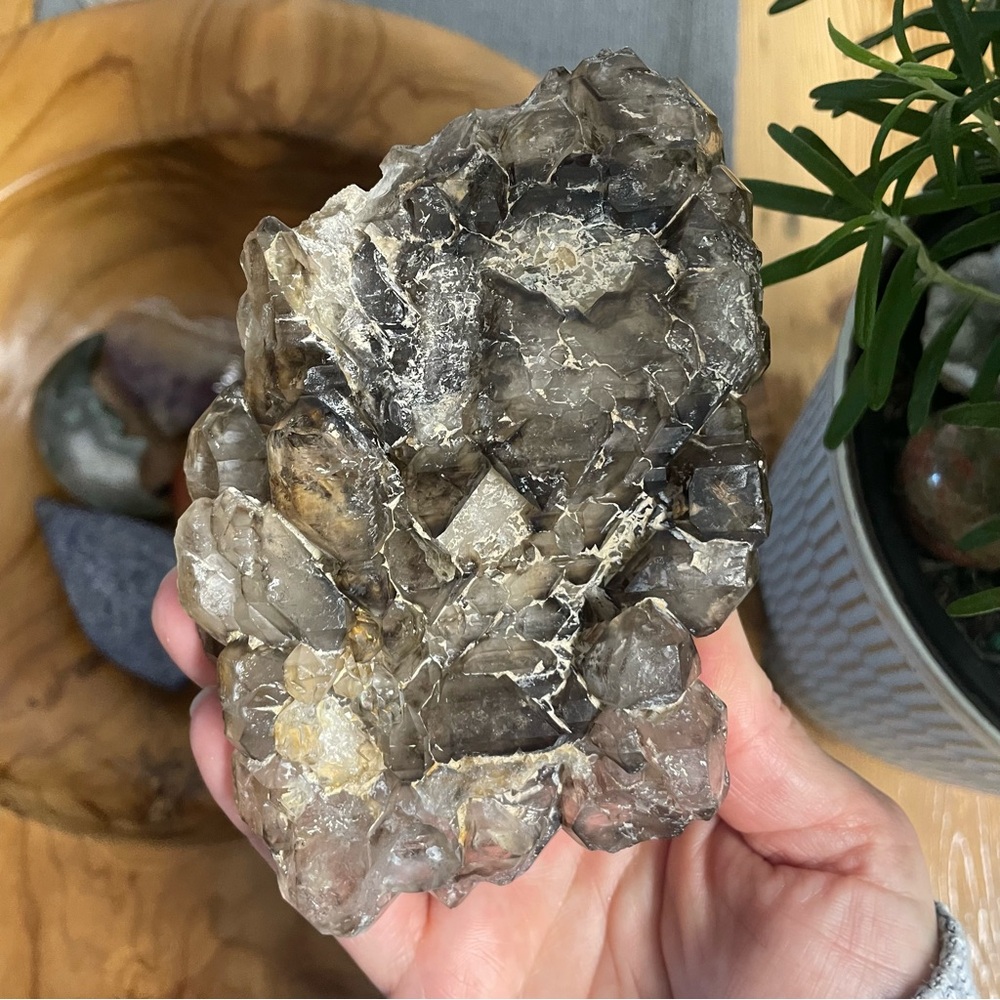 โจ CLEARANCE โจ large smoky elestial quartz double sided double terminated Brazil - Picture 9 of 9